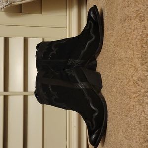 "Reba" Boot Shoes Suede and Leather Size 6 1/2 Worn Twice ! Cute 🥰 ! Black